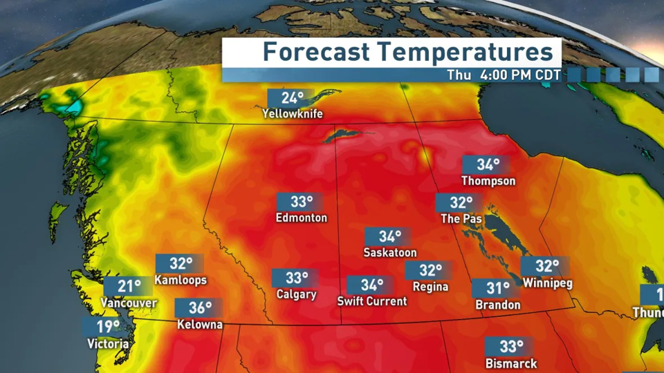 Map: Canada Record-Breaking Temperatures