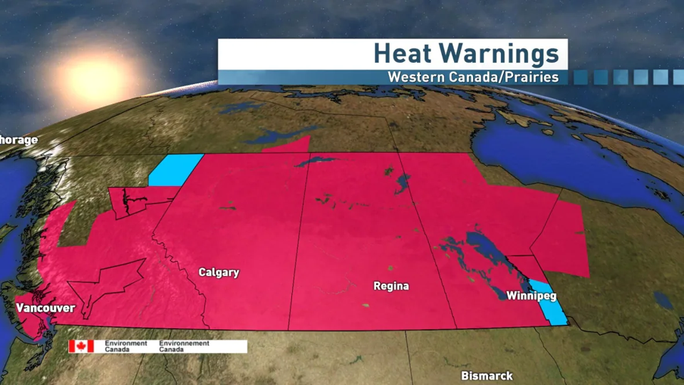 Map: Western Canada Heat Warnings